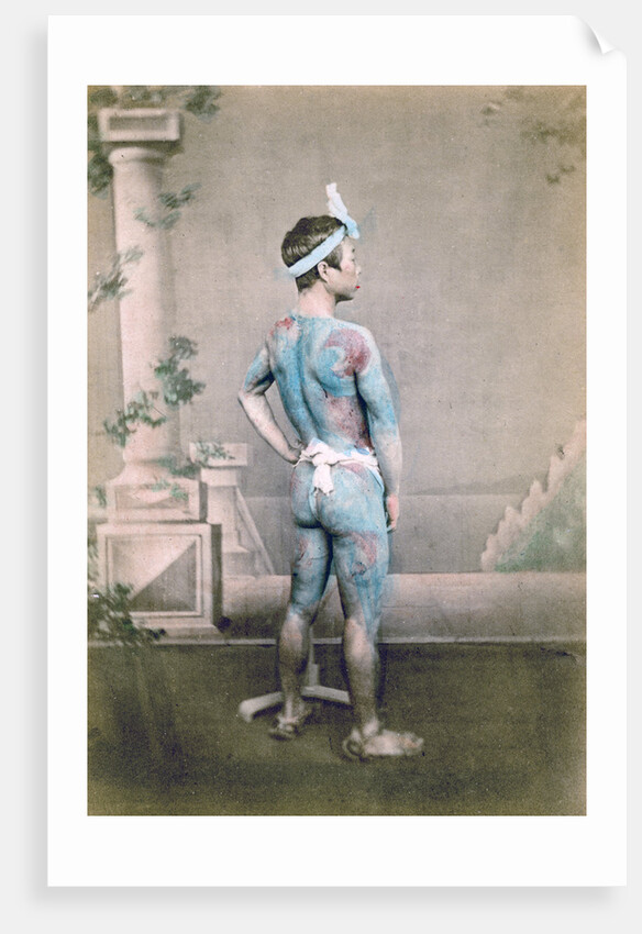 Tattooed Japanese groom (betto), Japan by Felice Beato