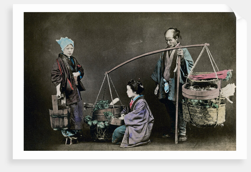 Vegetable pedlar, Japan by Felice Beato