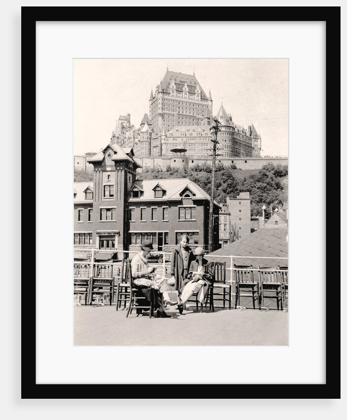 Miss Simpson & Jeane on deck of Steamboat, l'isle d'Orleans, Quebec Wharf by Anonymous