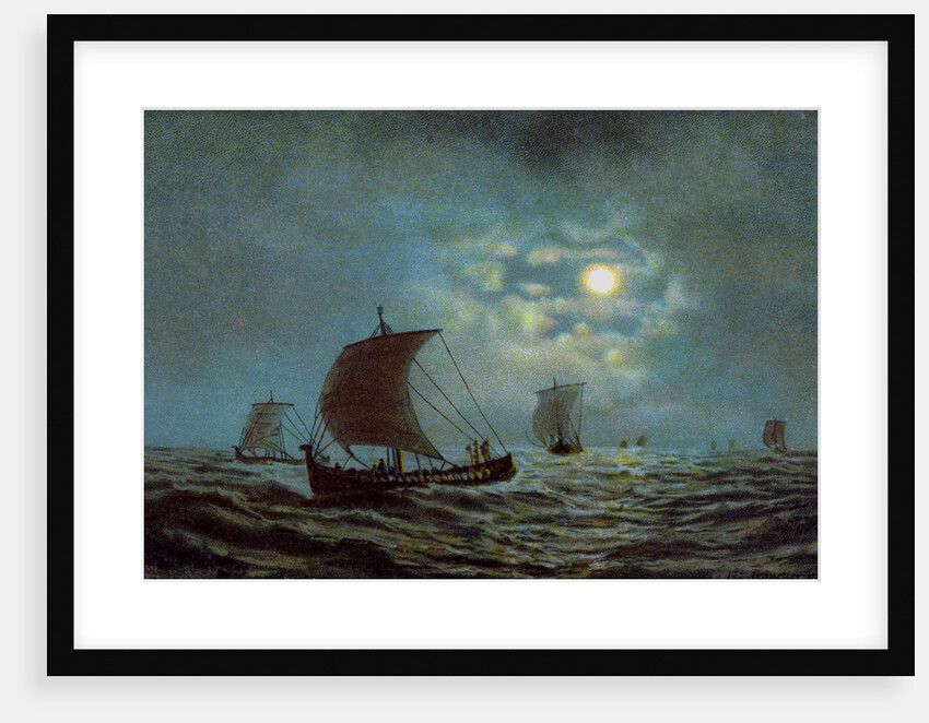 Sailing boats at night time by Anonymous