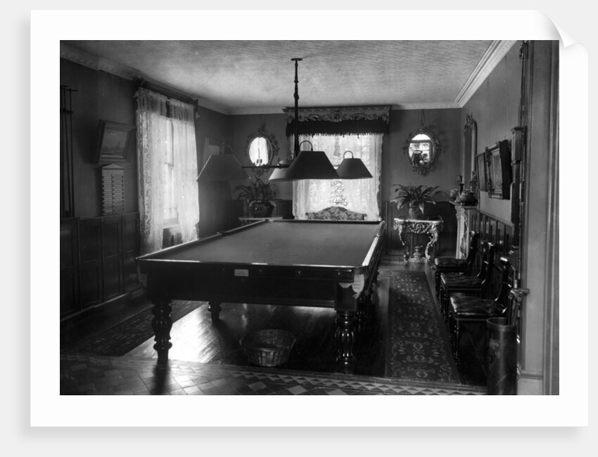 Edwardian room with snooker table by Anonymous