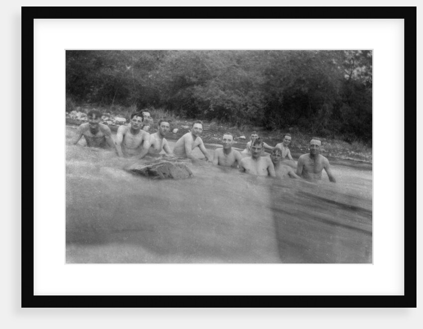British soldiers washing in a mountain stream, Kalsi, India by Anonymous