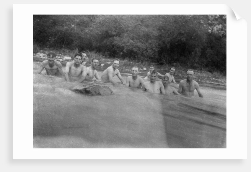 British soldiers washing in a mountain stream, Kalsi, India by Anonymous