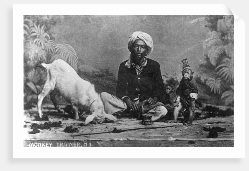 Monkey trainer, India by Anonymous