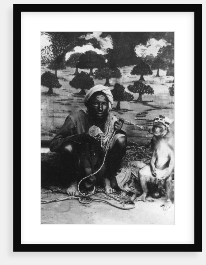 Monkey juggler, India by Anonymous