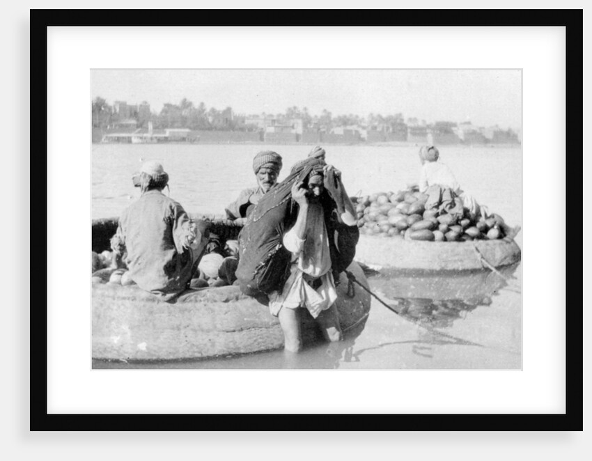 River craft laden with melons, Tigris River by Anonymous