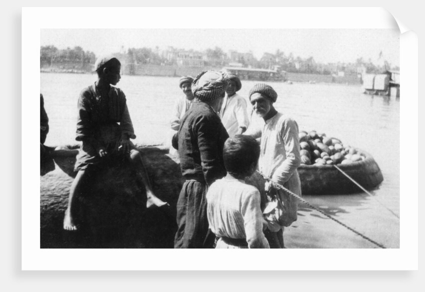 River craft laden with melons, Tigris River, Baghdad, Iraq by Anonymous
