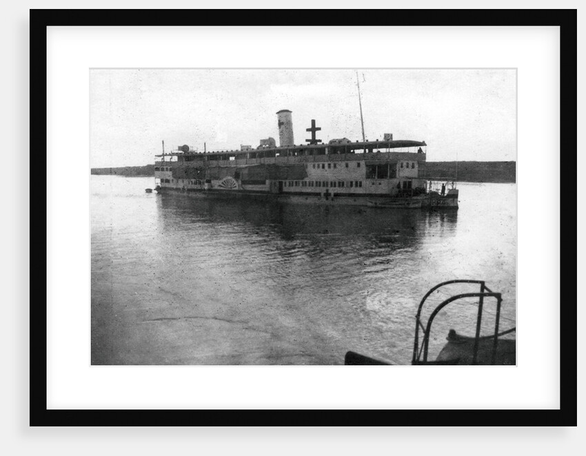 Red Cross river boat going up the Tigris River, Mesopotamia, WWI by Anonymous