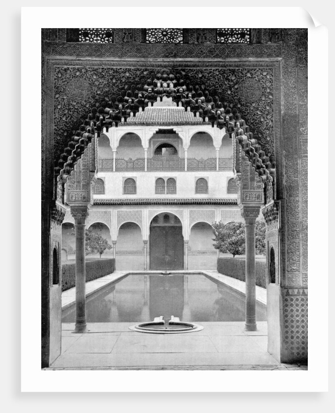 Court of the Myrtles, Alhambra, Spain by John L Stoddard