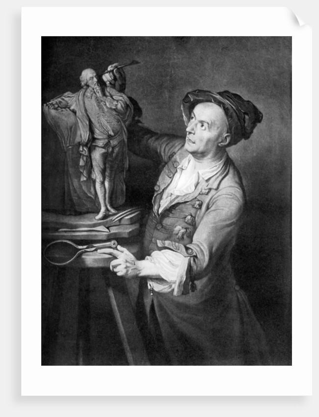 Louis Francois Roubiliac making a sculpture of Shakespeare by David Martin