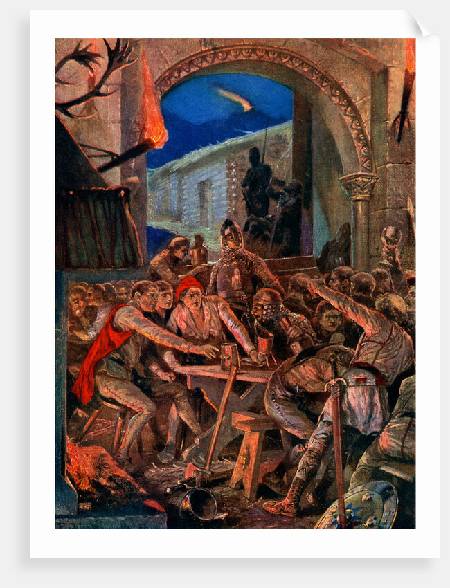 The last feast of Robert De Comines' men at Durham by Richard Caton Woodville II