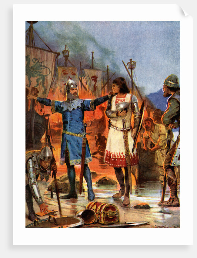 Fitz-Stephen Burns his Boats, 1169 AD by Richard Caton Woodville II