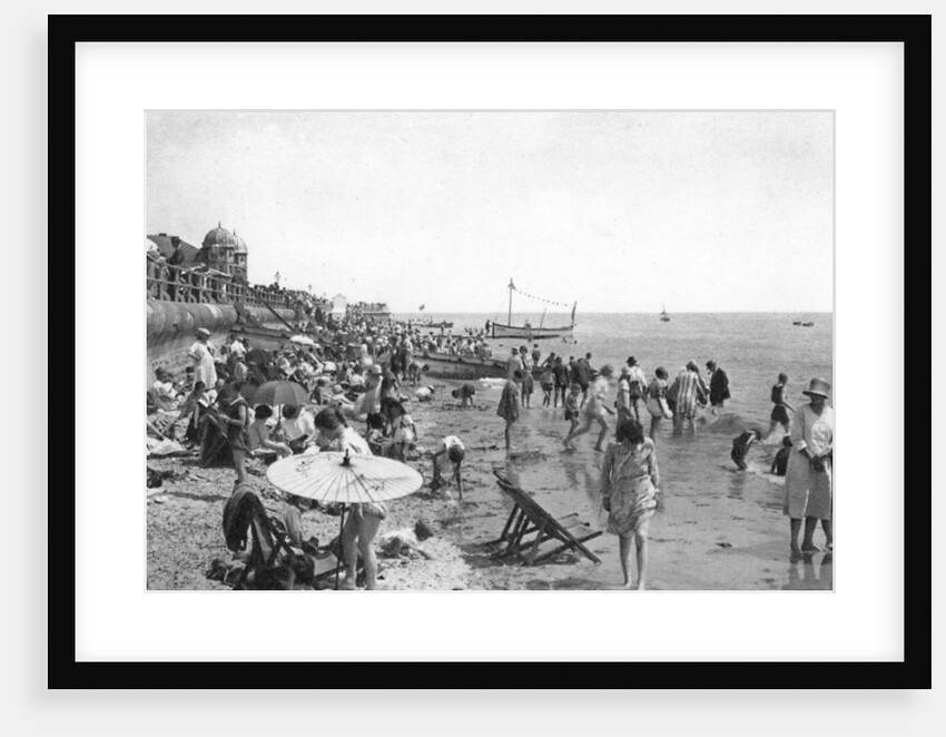 Holidaymakers on Bognor Regis seafront, West Sussex, c1900s-1920s by Anonymous