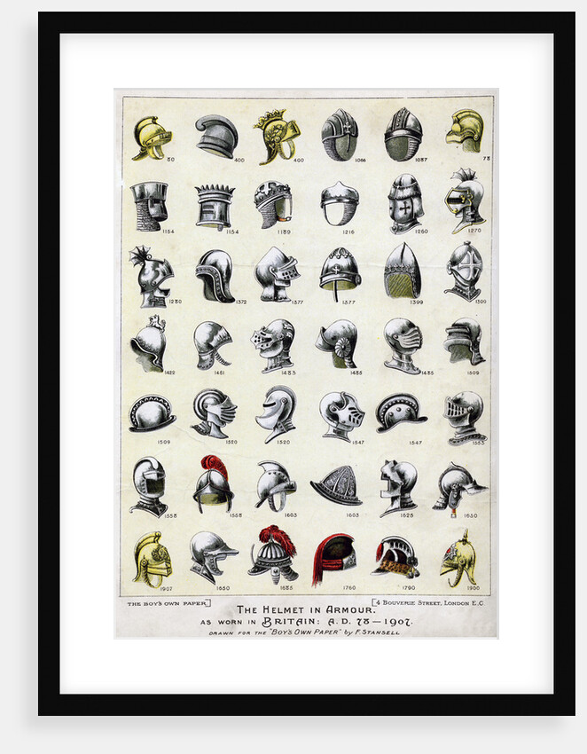 The helmet in armour as worn in Britain from 78 AD to 1901 by F Stansell