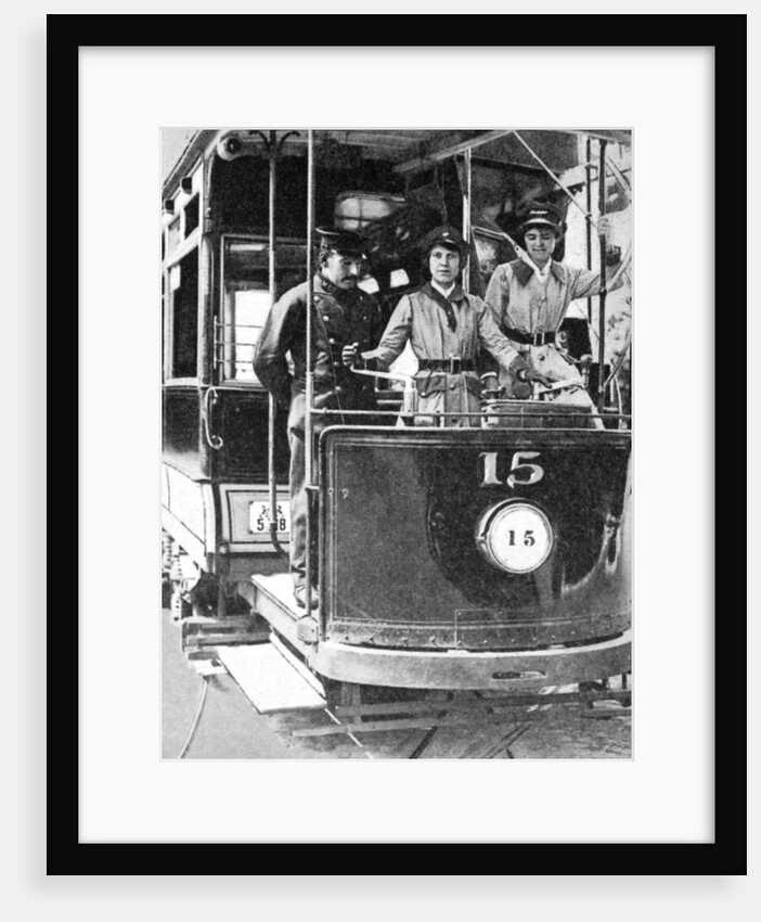 Women learning to drive a tram by Anonymous