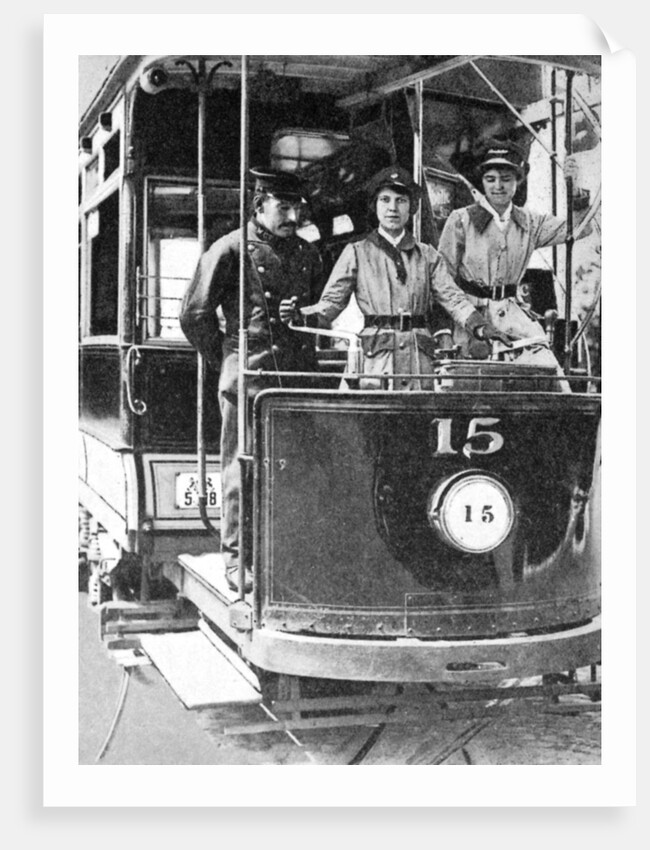 Women learning to drive a tram by Anonymous