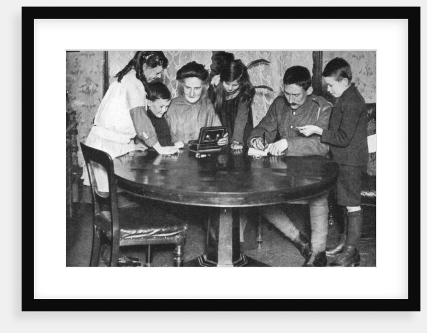 Children emptying their money boxes to invest in war bonds by Anonymous