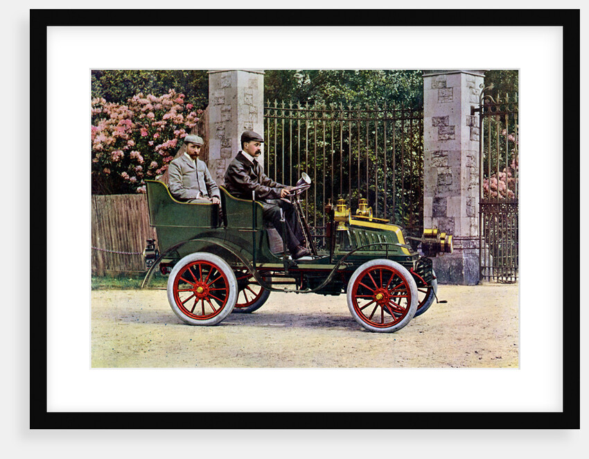 Two Edwardian gentlemen sitting in a motor car by John Swan & Son