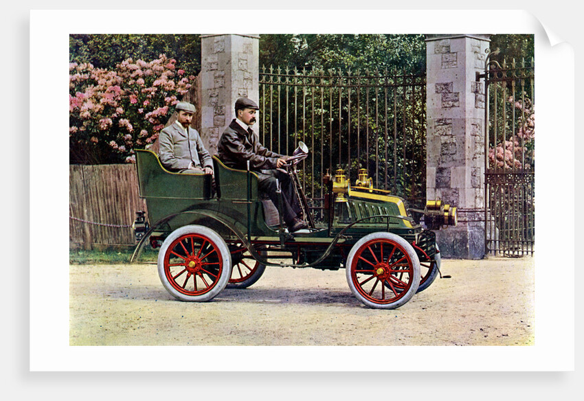 Two Edwardian gentlemen sitting in a motor car by John Swan & Son
