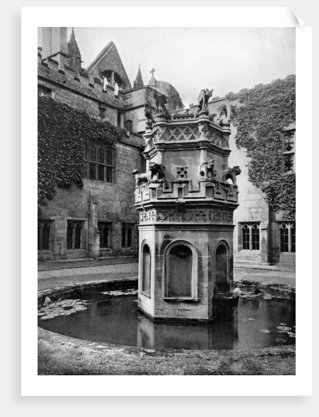 Fountain in the cloisters of Newstead Abbey, Nottingham by Richar Keene