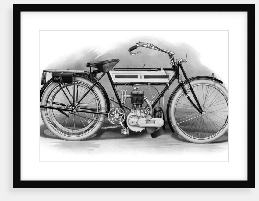 An early Triumph motorcycle by Anonymous