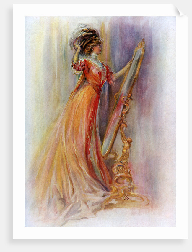 Woman admiring herself in a mirror by Hubner & Wilson