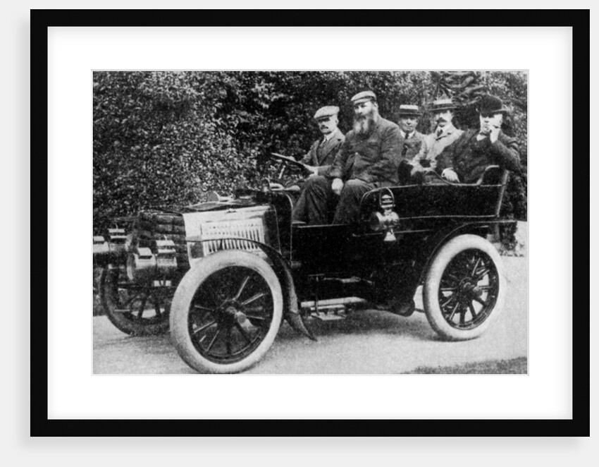 Five men sitting in a motor car by Anonymous