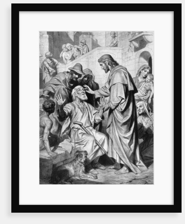 Christ healing the blind by Hofmann