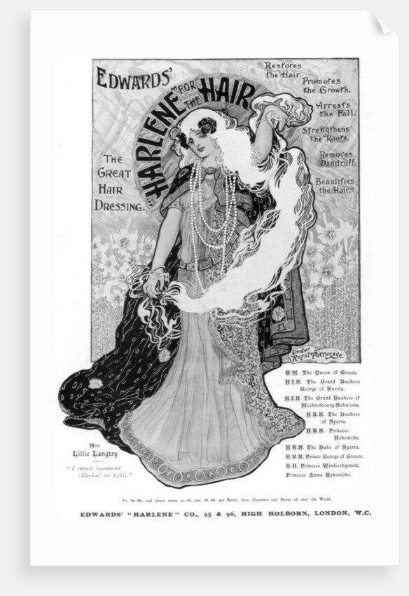 Advertisement for Edwards 'Harlene' for Hair by Anonymous