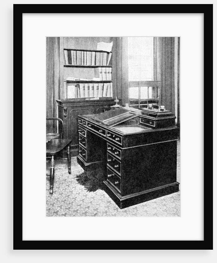 Chair & Desk of Charles Dickens, used at Gadshill by Rischgitz Collection
