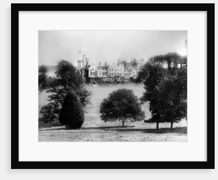 View of building across from fields by Anonymous