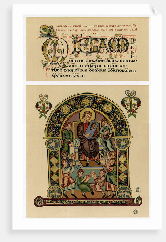 David playing his lyre, 725-750 AD by Anonymous