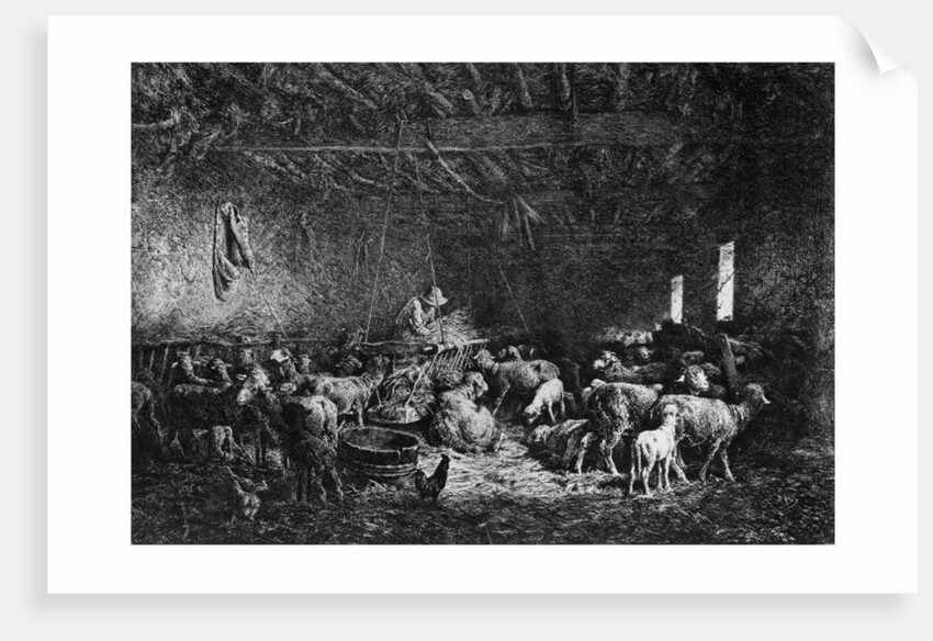 'La Bergerie', (The Shepherd) by Charles Emile Jacque