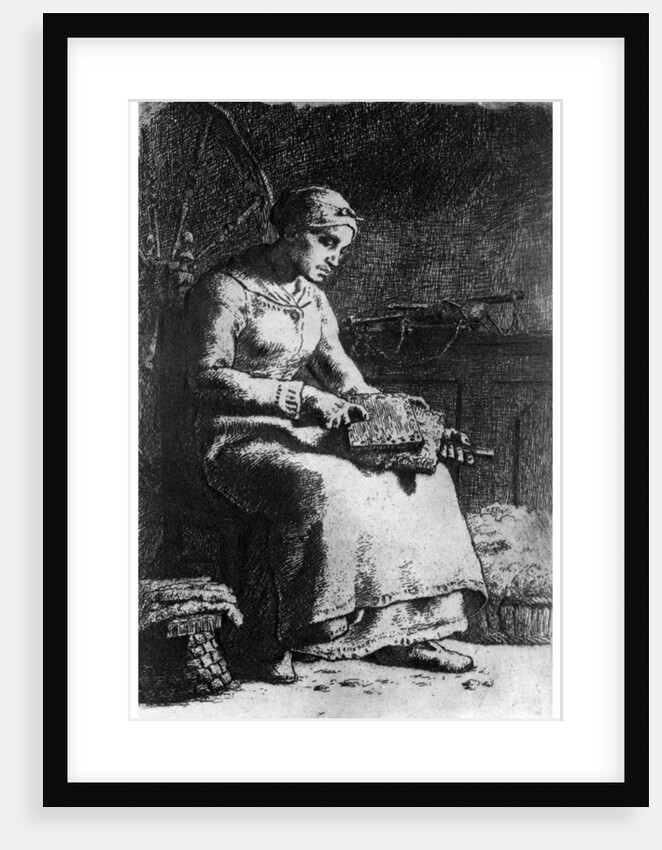 The Wool Carder by Jean Francois Millet