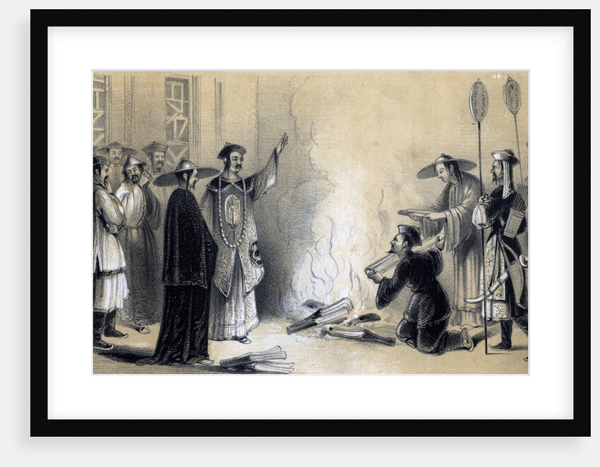 Burning of the Chinese books, 3rd century BC by JW Giles