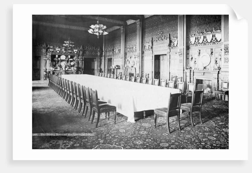 The dining room, Viceregal Lodge, India by Anonymous