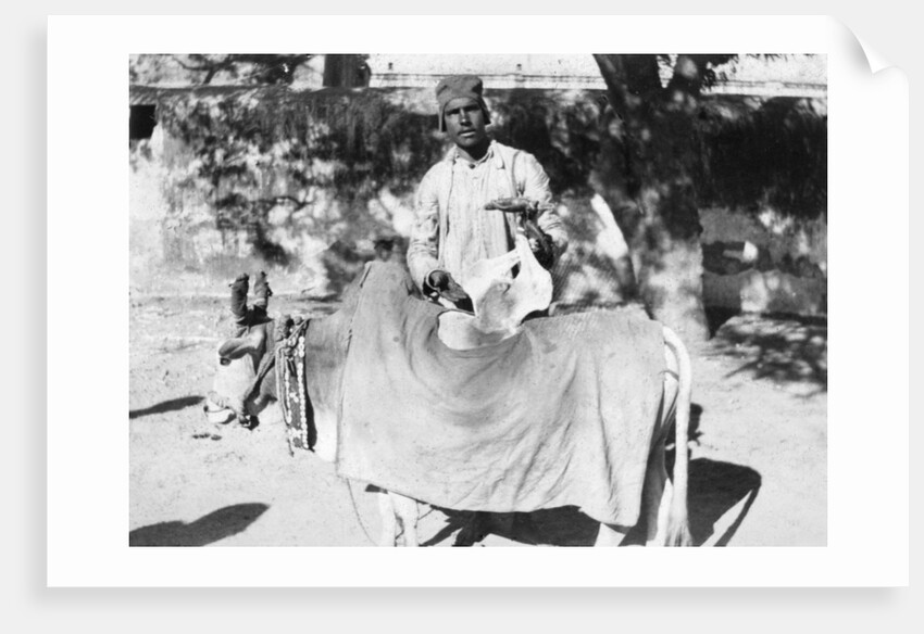 Man with a deformed cow, India by Anonymous