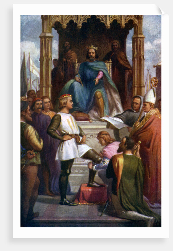 The Black Prince being made a Knight of the Garter by Anonymous