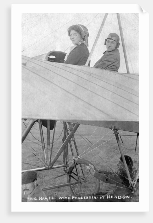 Mr G Hemel with passenger, Hendon, London by Anonymous