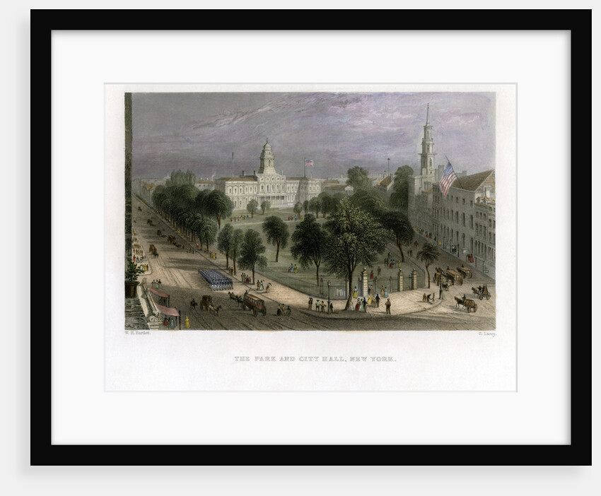 The Park and City Hall, New York, USA by S Lacey