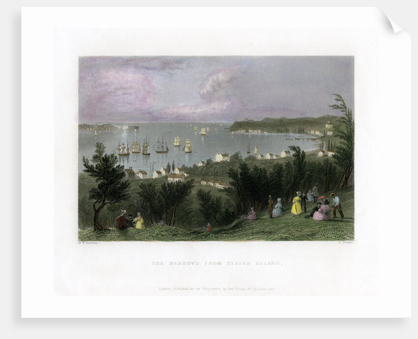 The Narrows as seen from Staten Island, New York, USA by E Finden