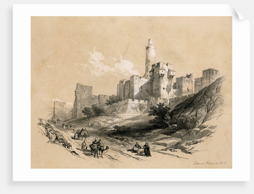 The Tower of David, Jerusalem, Israel by David Roberts