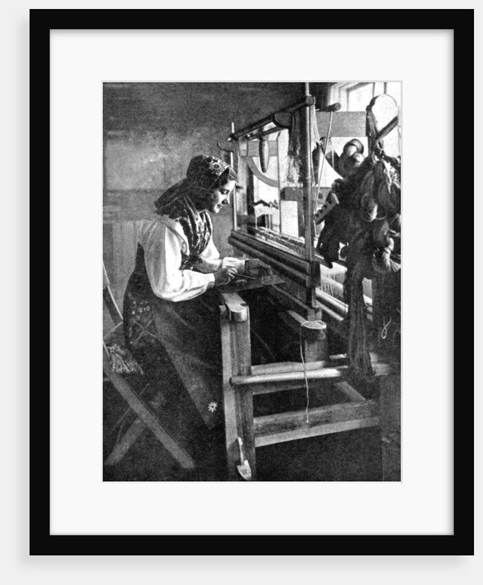 Woman using a loom, Sweden by Anonymous