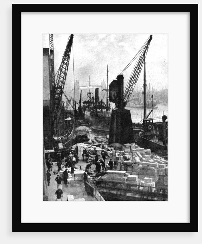 Cargo being unloaded at the docks, Upper Pool, London by Fox