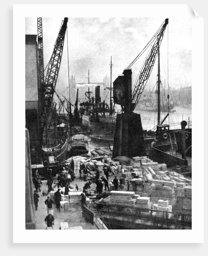 Cargo being unloaded at the docks, Upper Pool, London by Fox