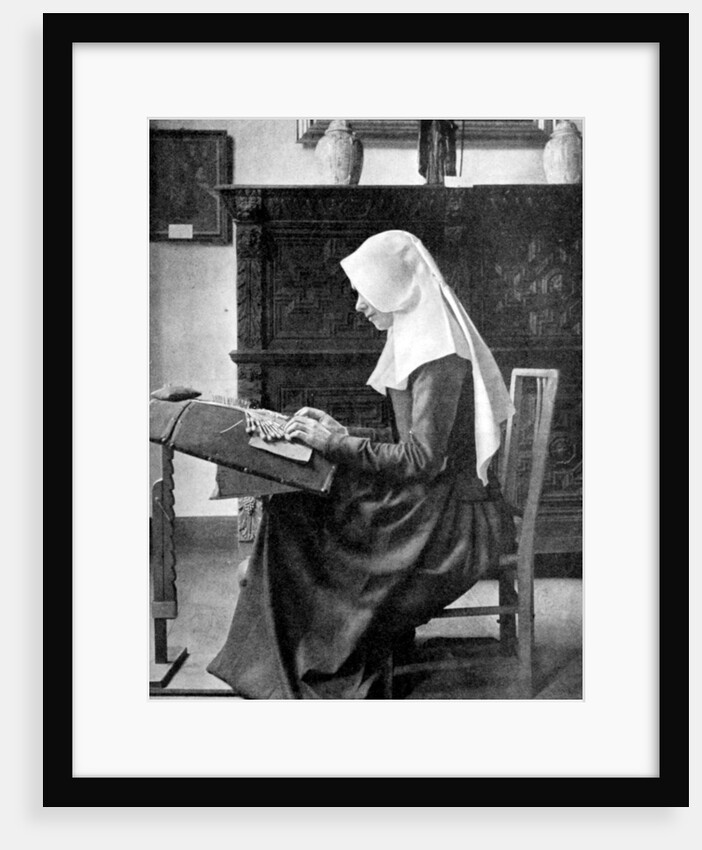 Nun making lace, Bruges, Belgium by Donald McLeish