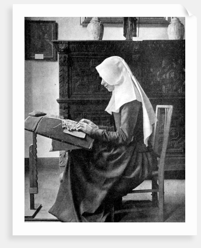 Nun making lace, Bruges, Belgium by Donald McLeish