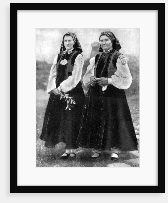 Latvian women in traditional costume by Anonymous