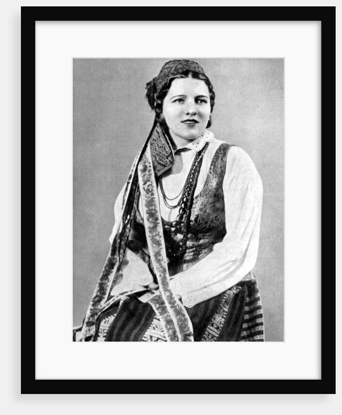 Lithuanian woman in traditional dress by Geoffrey L Portham