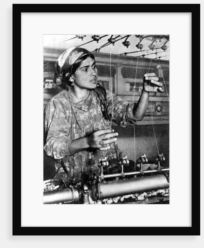 Woman working in the silk industry, Samarkand, Uzbekistan by Anonymous